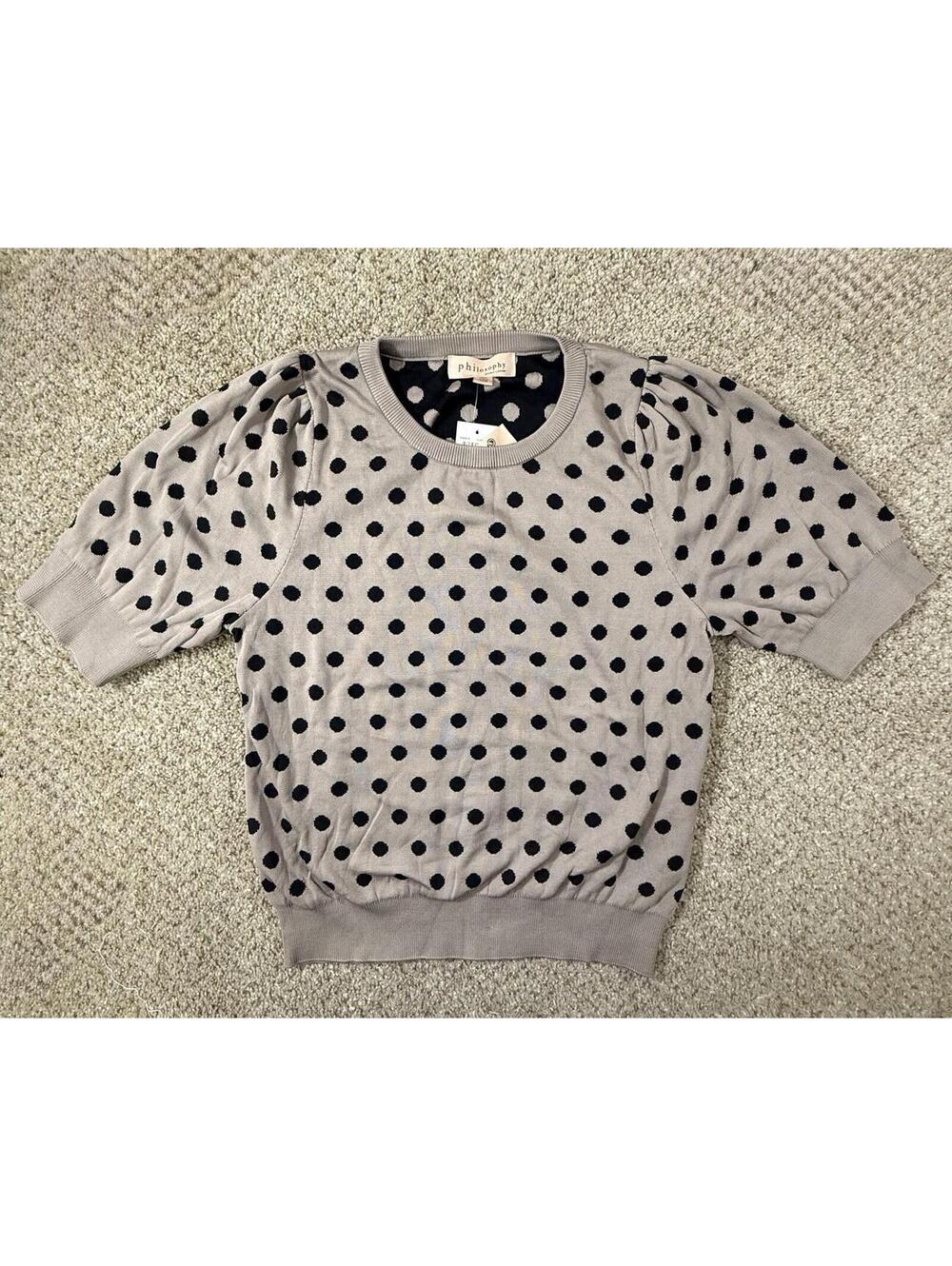 Philosophy Republic Clothing Polka Dot Puff Sleeve Top Size Small